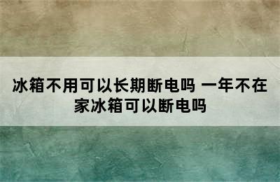 冰箱不用可以长期断电吗 一年不在家冰箱可以断电吗